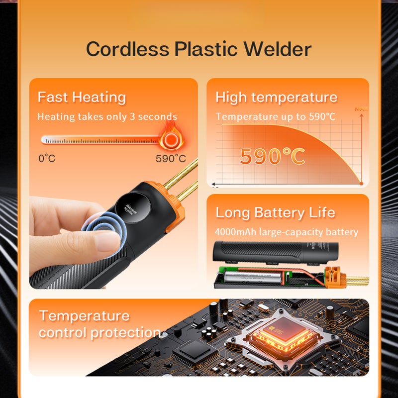 Portable Wireless Handheld Hot Stapler Plastic Welding Machine for Car Bumper PVC Plastic Repairs Plastic Soldering Tool Repair Kit - Image 4
