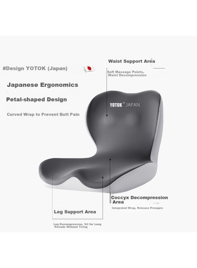 Youtengyouju Yotok (japan) Genuine Lumbar Support Cushion, Integrated Seat Pad For Long Sitting, Office Chair Cushion, Prevents Buttock Pain And Tailbone Pressure - Image 3