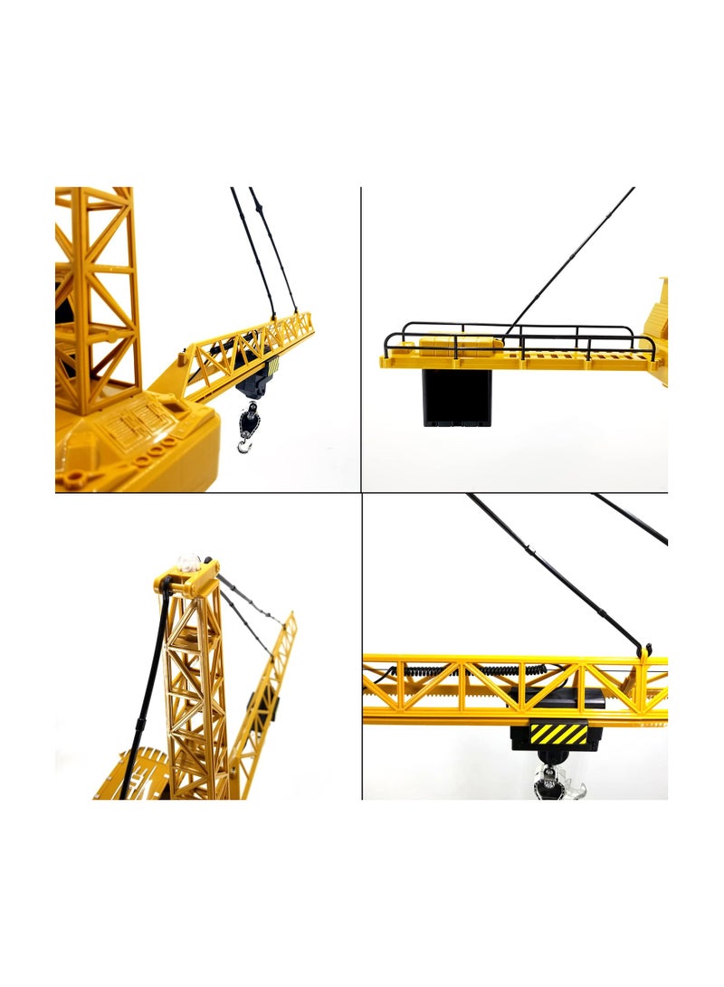 SYOSI Remote Control Crane Toy 6 Channel for Kids, 50.4 inch RC Tower Crane with LED Lights & Sounds, 680° Rotation Lift Construction Vehicles, Excavator RC Construction Toy for Ages 4,5,6,7,8 Boys & Girls - Image 3