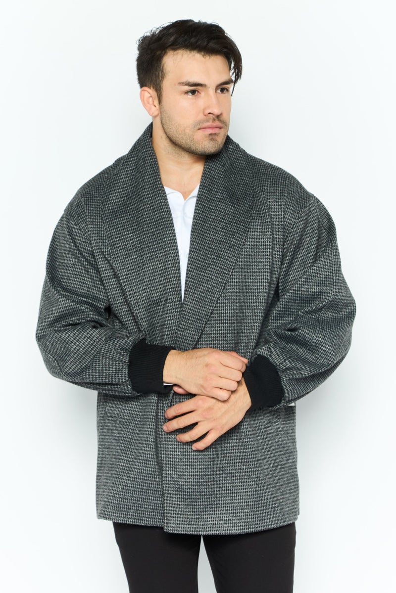 DEX جاكيت رجالي ناعم ذو قوام، أسود - Image 1