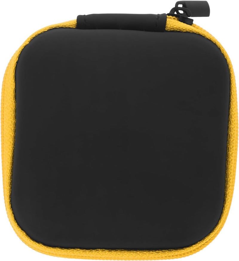 POPETPOP Portable Earbuds Case Pouch with Eva Hard Shell, Travel Cord Organizer Case for Earphone Storage, Yellow Electronics Protective Carrying Bag for Daily Use - Image 1