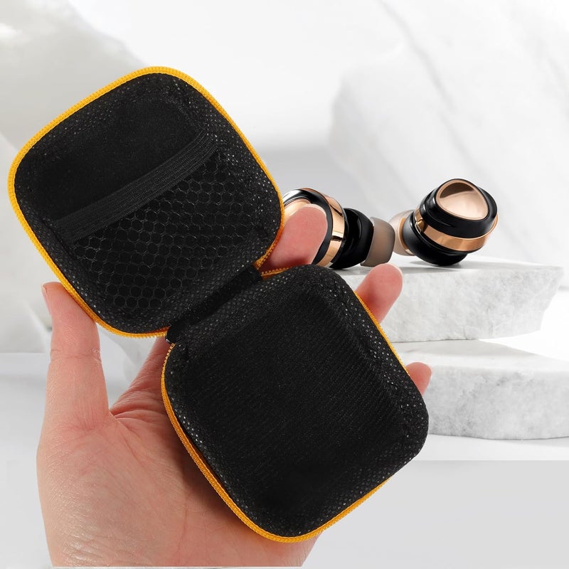 POPETPOP Portable Earbuds Case Pouch with Eva Hard Shell, Travel Cord Organizer Case for Earphone Storage, Yellow Electronics Protective Carrying Bag for Daily Use - Image 5