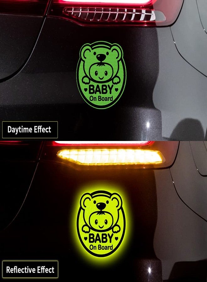 Iprokiu High Intensity Reflective Baby on Board Car Sticker Waterproof Cute Footprint Baby in Car Decal Safety Warning Sign Kids on Board Decal for Car Bumper Window (Rainbow) - Image 5