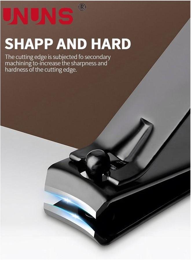 UNUNS طقم قص الأظافر 16 قطعة، طقم العناية بالأظافر، طقم العناية بالأظافر من الفولاذ الكربوني، طقم العناية بالقدمين مع مقصات، أدوات العناية الشخصية، حقيبة سفر فاخرة من الجلد الأسود القابل للحمل - Image 3