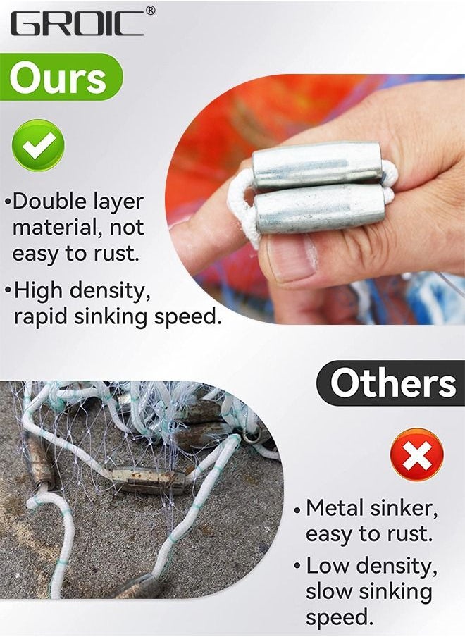 GROIC - Casting Net with Fish Cage, Fishing Cast net with Ring, 5 ft Radius Tools Cast Nets for Fishing, High Strength Nylon Mesh Casting Throw Nets with Steel Sinker and Synthetic Resin Frisbee - Image 1