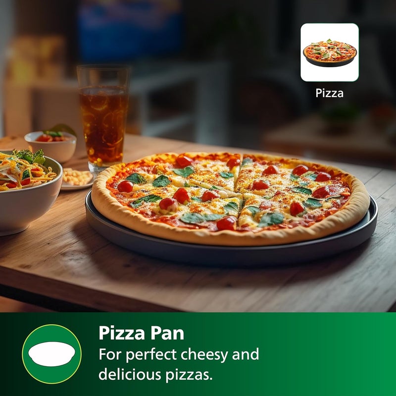 Philips طقم ملحقات البيتزا للهوائي المنزلي مع صينية بيتزا، قفازات يد، HD9835/01، متوافق مع الهوائي الكبير جداً - Image 2