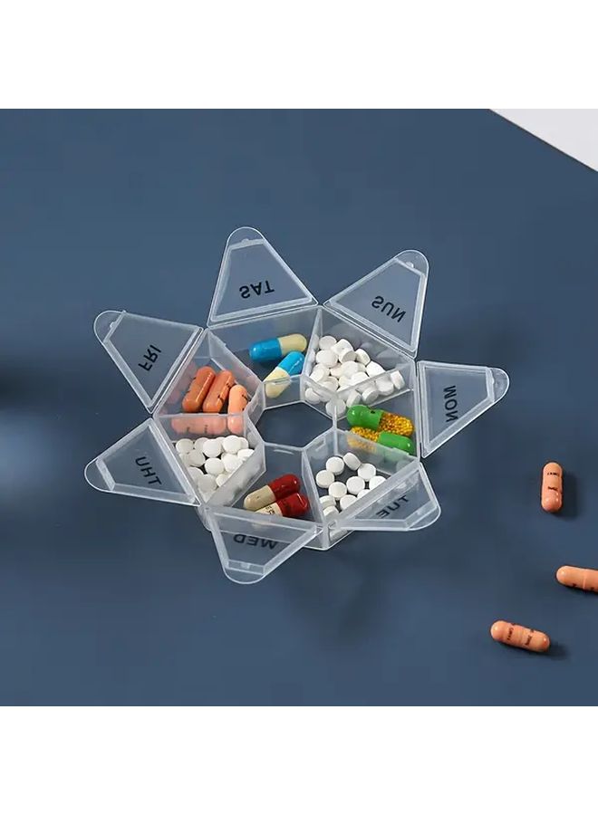 Purple Mini 7 Corner Storage Box Weekly Pill Organizer Portable Medicine Travel - Image 5