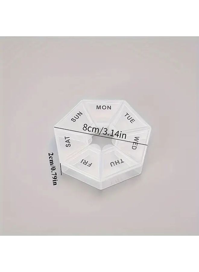 Purple Mini 7 Corner Storage Box Weekly Pill Organizer Portable Medicine Travel - Image 3