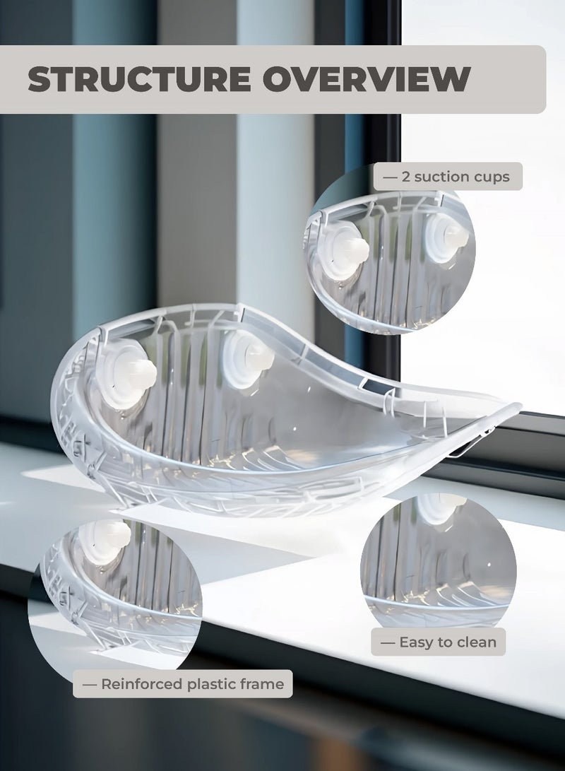 Transparent Cat window perch, Window Suction Cup Hanging Cat Sleeping Bed, Cat Wall Rack Cat Sunbathing Platform Cat Beds,Durable Window Mounted Space Capsule Cat Hammock - Image 3