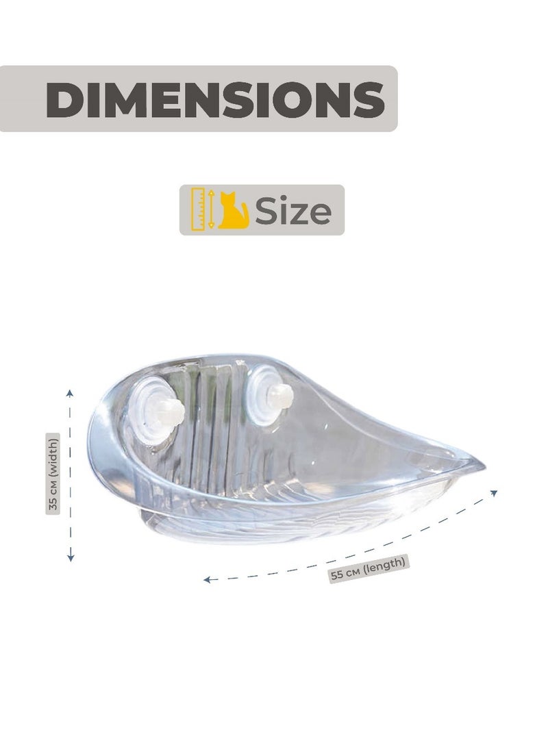 Transparent Cat window perch, Window Suction Cup Hanging Cat Sleeping Bed, Cat Wall Rack Cat Sunbathing Platform Cat Beds,Durable Window Mounted Space Capsule Cat Hammock - Image 5