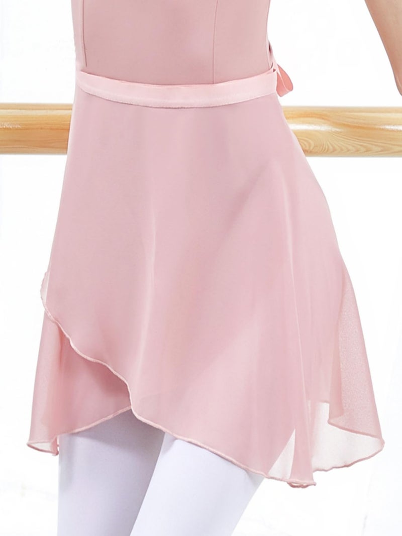NEWCHAO Ballet Chiffon Wrap Skirts Dance Skirts for Women Girls Black Pink - Image 3