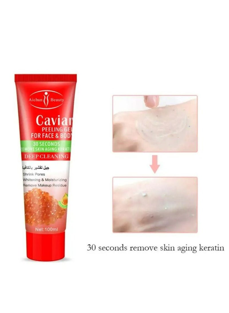 Aichun beauty Skin Care Caviar Repairing Washing Exfoliating Nourishing Facial Scrubs Face Peeling Gel Soothing Facial Cleanser 100 ml  - Image 5