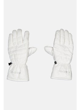 bebe Women 1 Pairs Brand Logo Gloves, White  - Image 1