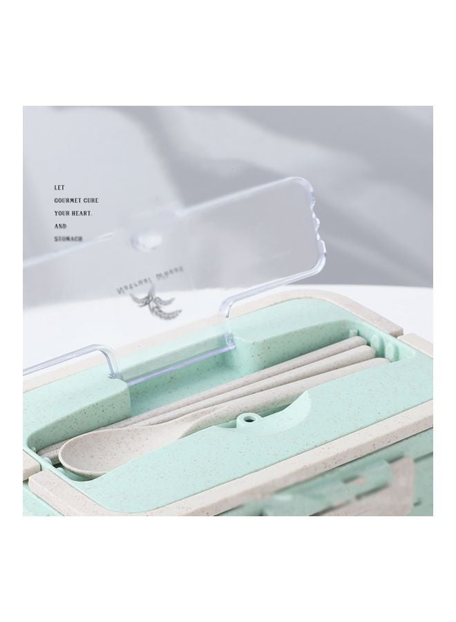 Plastic Lunch Box With Spoon And Chopsticks Assorted 1000ml  - Image 2