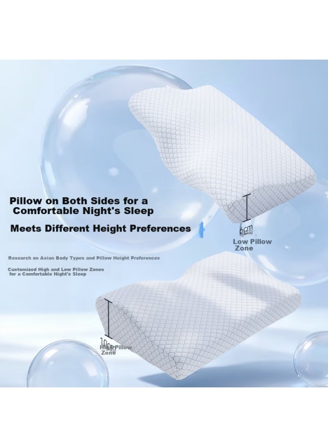 WITGOER Zhiguozhe Butterfly Shaped Memory Foam Neck Pillow Ergonomic Cervical Support For Deep Sleep Side Sleepers Adult Set - Image 3