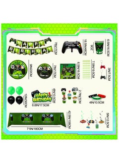 FRUITFUL PARTY Gaming Birthday Party Decorations for 16 Guests, Video Game Disposable Party Tableware Set  - Image 3