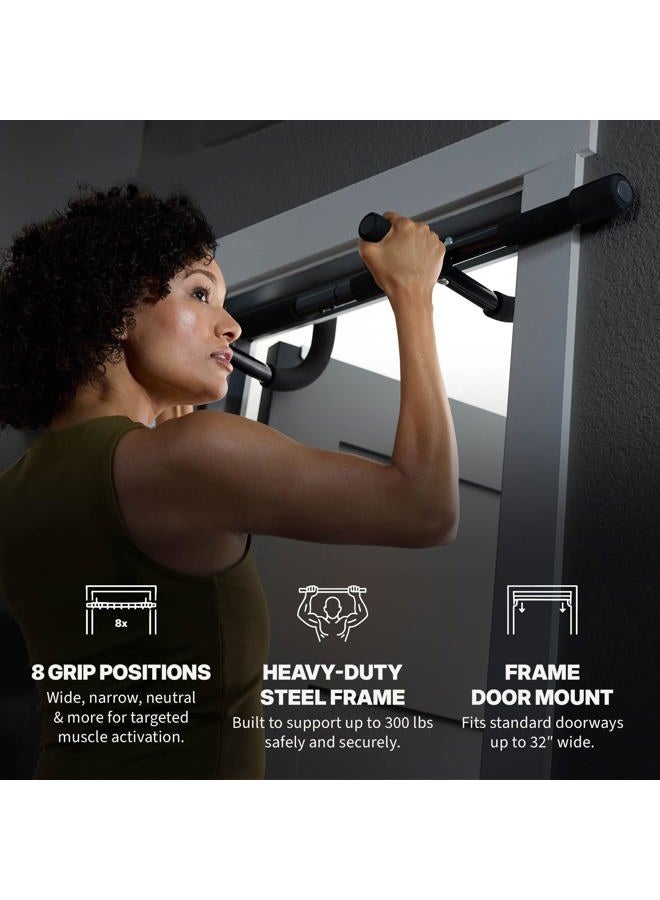 SPRI Pull Up Bar - 12 Grip Position Premium Heavy Duty Steel Frame & Foam Covered Handles | Supports 300lbs | Pullup Bar Fits Most Door Ways (Up to 32"W), Black - Image 3