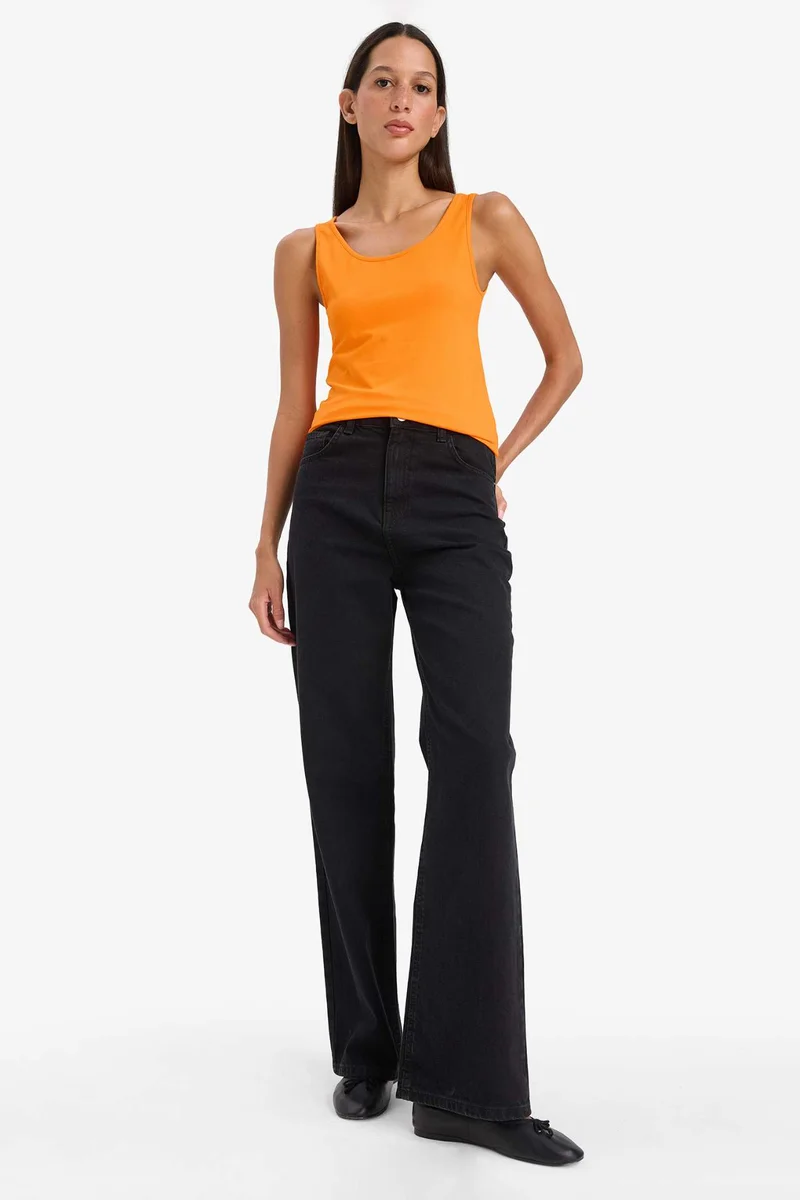 ديفاكتو Slim Fit Basic Round Collar Sleeveless Tank Top