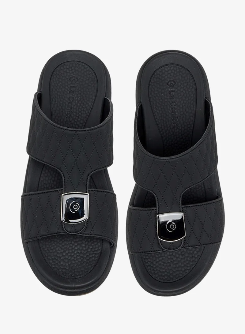 لو كونفورت صنادل رجالية مريحة سهلة الارتداء بلمسة معدنية