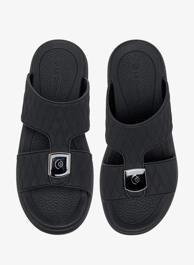 Le Confort Men's Metallic Accent Slip-On Comfort Sandals - Image 2