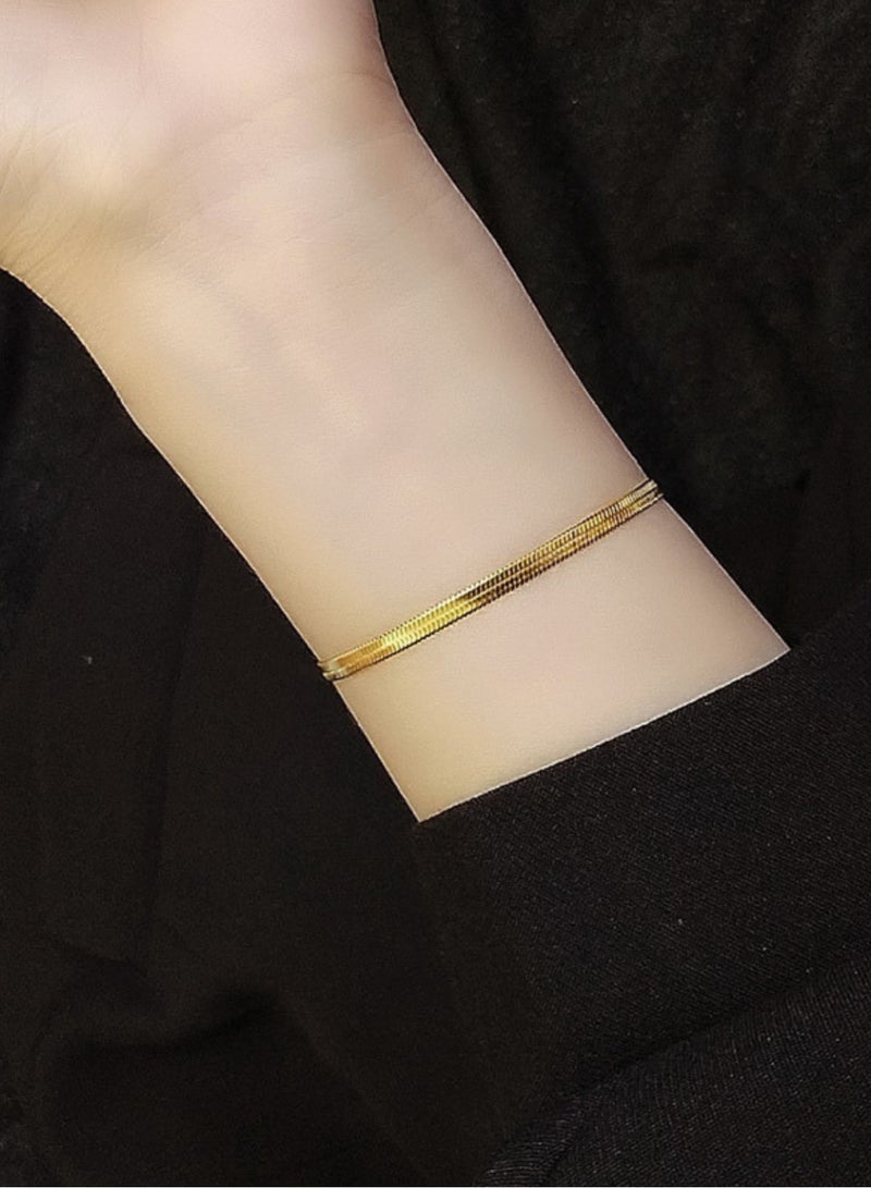 ساراونت سوار مطلي بالذهب عيار 18 قيراط للنساء، رابط كوبي قابل للتعديل مع سحر على شكل قلب - Image 3