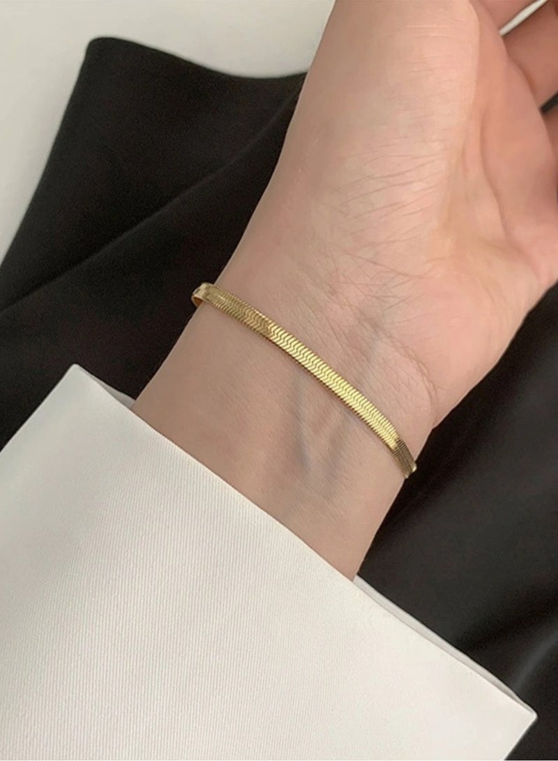 ساراونت سوار مطلي بالذهب عيار 18 قيراط للنساء، رابط كوبي قابل للتعديل مع سحر على شكل قلب - Image 4