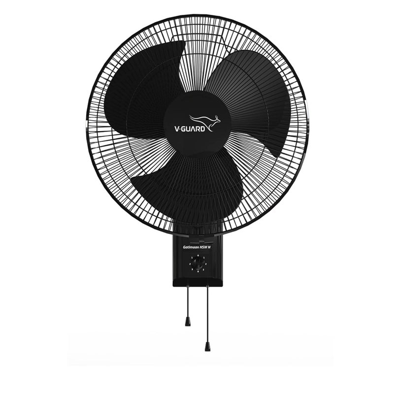 Vguard VGuard Gatimaan Pro HSW N High Speed Wall Fan for Home 2100 RPM 3 Speed Controls Powerful 100 Copper Motor CorrossionResistant Metal Grill Black  - Image 1