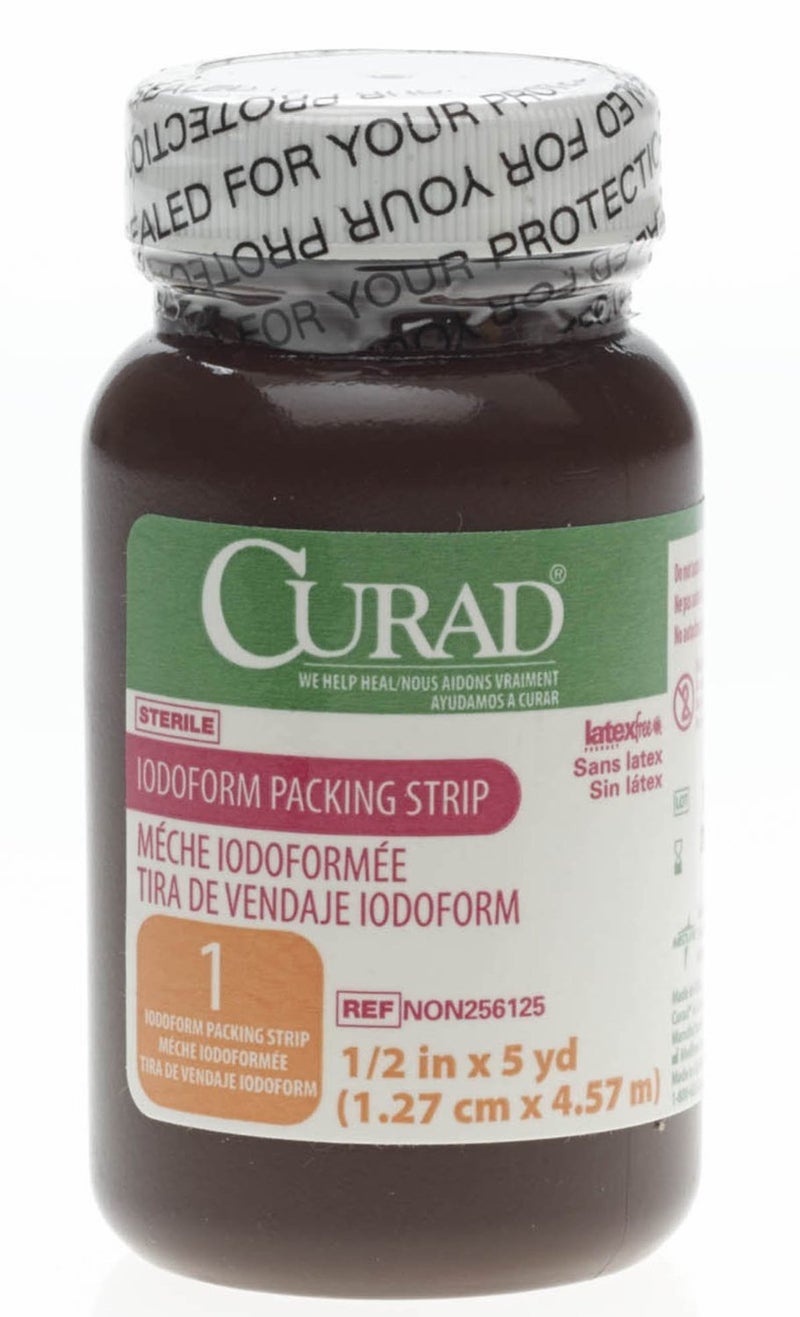 Medline Curad Iodoform Gauze Packing Strip, Sterile, 1/2" x 5yd - Image 5