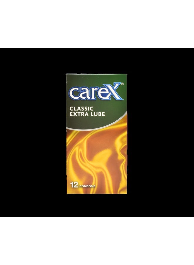 careX Classic Extra Lube Condoms | Extra Lubricated For A Natural Feeling | 12 Count - Image 1