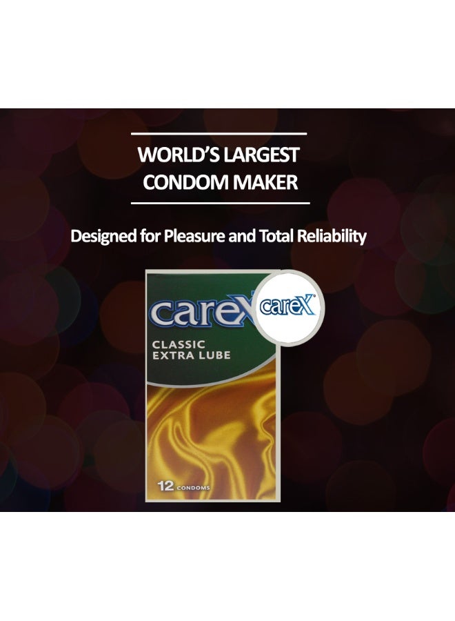 careX Classic Extra Lube Condoms | Extra Lubricated For A Natural Feeling | 12 Count - Image 3