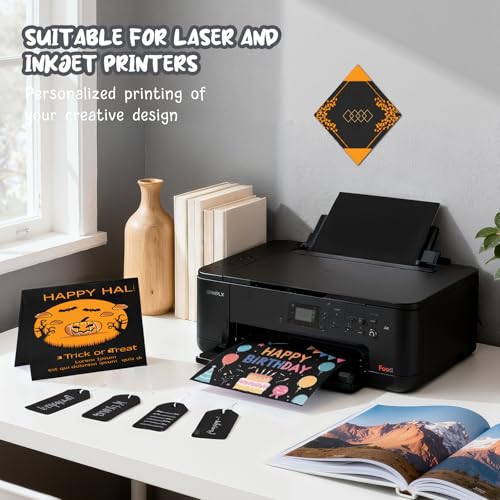 Aidunmis 40 Sheets Black Cardstock 8.5 x 11, Thick Card Stock Paper, Cardstock Printer Paper 8.5 x 11, 200 GSM Construction Paper 8 1/2 x 11, Black Card Stock for DIY Cards, Invitations, Business Cards - Image 4