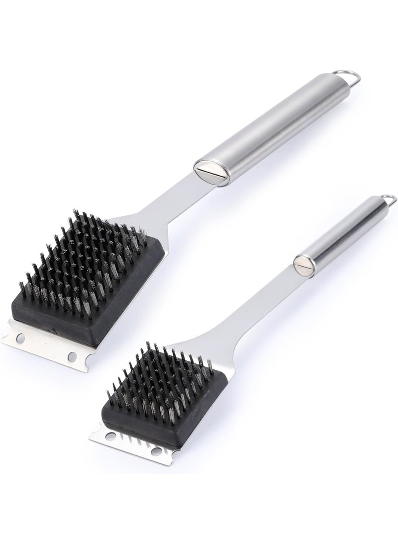 KASTWAVE BBQ Grill Brush, 2 Pack Grill Brush and Scraper, 304 Stainless Steel Cleaning Brush BBQ Grill Accessories, Easy to Remove Stain, 16.5” ; 14” Wire BBQ Grill Brush, Grill Accessories - Image 1