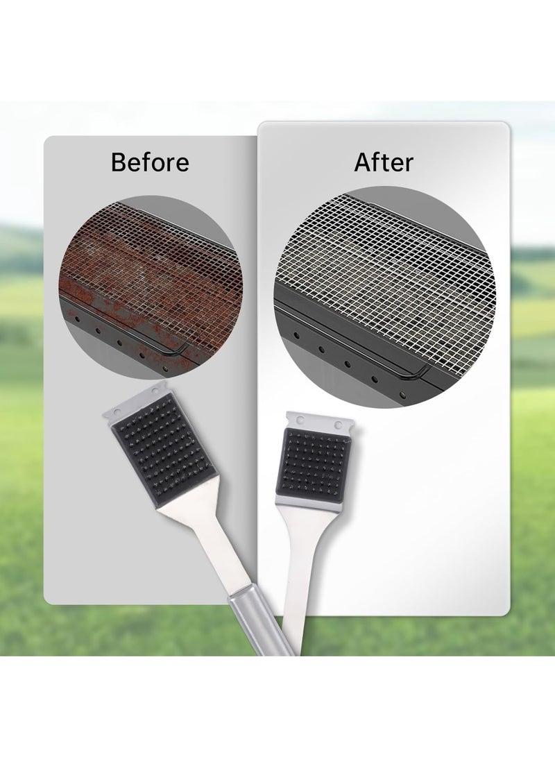 KASTWAVE BBQ Grill Brush, 2 Pack Grill Brush and Scraper, 304 Stainless Steel Cleaning Brush BBQ Grill Accessories, Easy to Remove Stain, 16.5” ; 14” Wire BBQ Grill Brush, Grill Accessories - Image 3