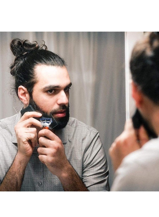 Beard Shaping, 5 Sizes Set of French Beard or Goatee Shaving Template, Beard Shaping Tool for Men's Chin, Cheeks and Neckline Combine with a Beard Razor Electric Trimmer or Scissors (Clear) - Image 4