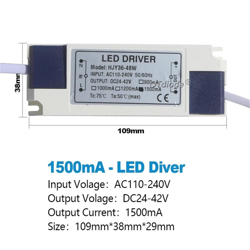 LED Driver Transformer 1500mA 36W 48W DC24 42V External Power Supply - Image 3