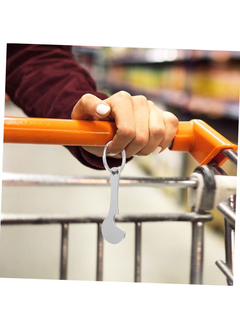 KASTWAVE - 8Pcs Shopping cart Token Shopping Trolley Key Ring Shopping cart Coin Keychain Trolley Coin Keychain Shopping Trolley Tokens Key Ring Grocery cart Tokens Portable cart Wooden Metal - Image 1