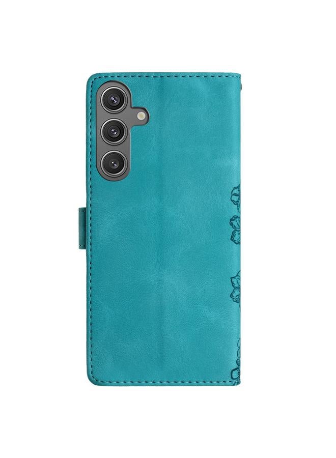 اس-توب جراب لهاتف Samsung Galaxy S24 FE 5G، جراب هاتف من البولي يوريثان المنقوش بنقشة زهور الكرز والفراشة - Image 3