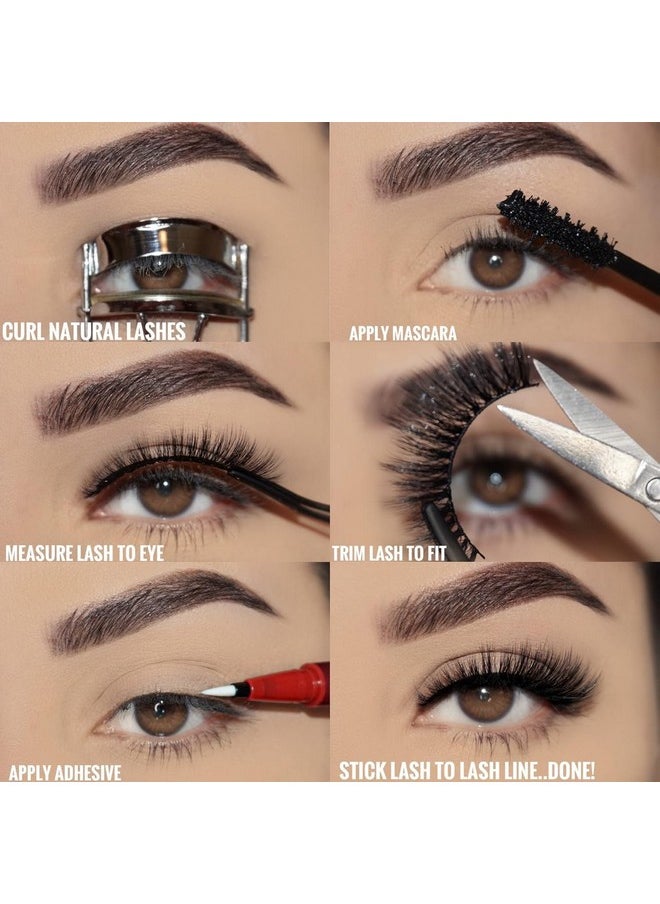 Silly George Supernatural Series Starter Kit Pretty Lashes With Adhesive Black Eyeliner Clear And Flexible Band Gives Lashes Natural Look Extra Strong Hold For False Eyelashes (Aurora)  - Image 3