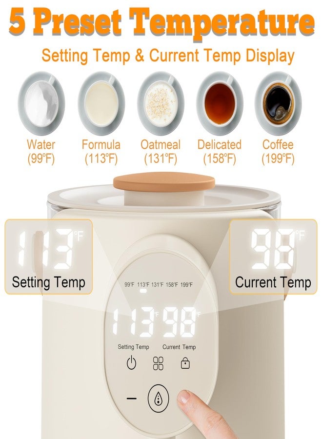 Veroline Instant Water Warmer, 2L Baby Formula Dispenser, 5 Temperature Control & 7x24H Keep Warm, Baby Bottle Warmer with Night Light, Hot Water Dispenser for All Bottles, Detachable Glass Tank - Image 3