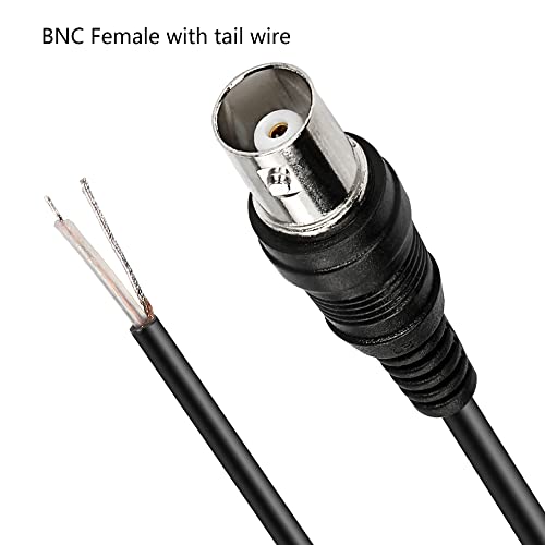 MEIRIYFA BNC Pigtail Cable Bare Wire, Female Coaxial Connector Extension Plug with Open End Wire for CCTV Camera Terminal Adapter (5pcs) - Image 3