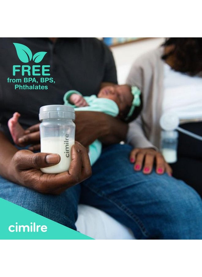 Cimilre - Cimilre Breast Milk Storage Bottle Set, Breastmilk Storage Set with Milk Storage Bottles, Discs & Covers for Fridge, 5 oz. Bottles (Set of 2) - Image 1
