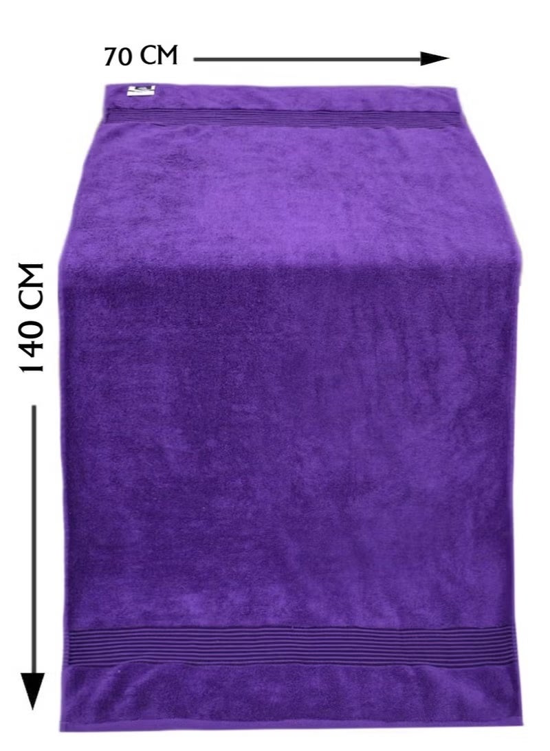 Premium 100 % Cotton 1-Pcs Bath Towel(70 X 140 CM) 550 GSM Large Towel, Highly Absorbent, Quick Dry,Best Towel for Bathroom, Purple - Image 4