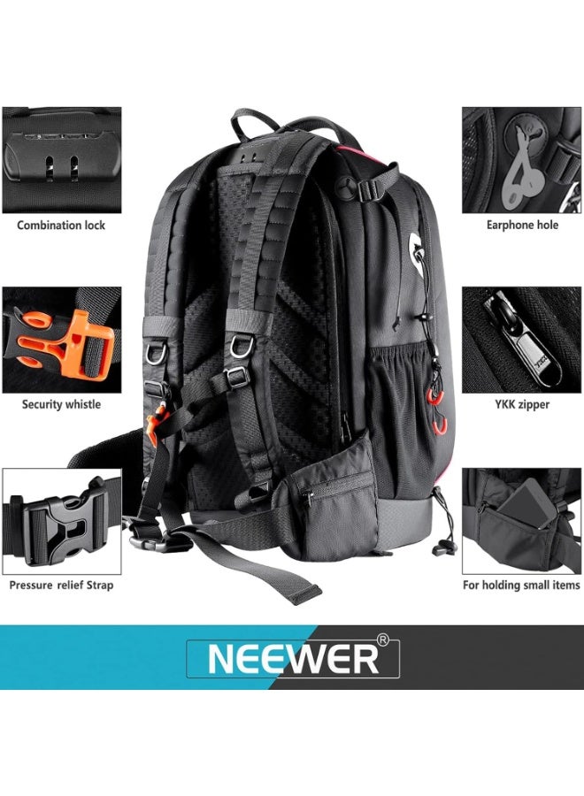 Neewer Pro Waterproof Shockproof Adjustable Padded Camera Backpack Bag Anti Theft Lock for DSLR, Mirrorless Cameras, DJI Phantom 1 2 3 Drone, Tripods, Lenses, Flash and Photography Accessories black - Image 4