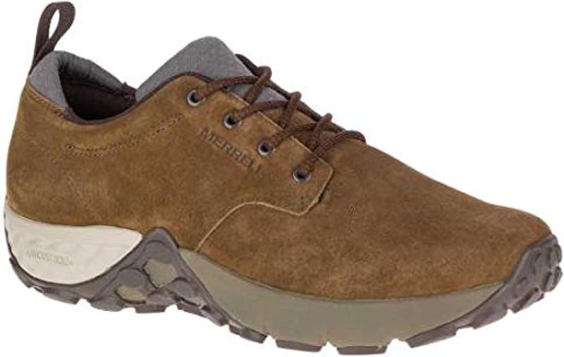 MERRELL أحذية جري جلدية سويدية بنية داكنة للرجال من ميريل - مقاس 10 أمريكي - Image 1