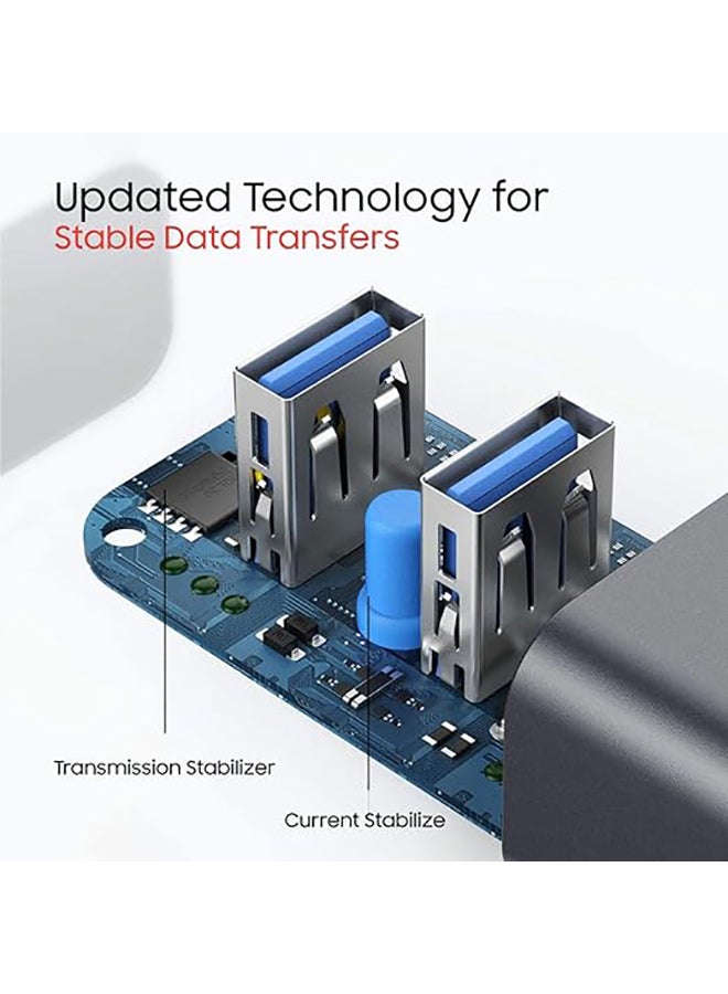 MOWSIL USB Hub 3.0, 4 Port Data USB Hub Extension USB Splitter for Laptop Portable USB A Hub Multi USB Port Expander for Windows PC,Surface Pro,MacBook Air,Mac Mini/Pro,XPS,Flash Drive - Image 4