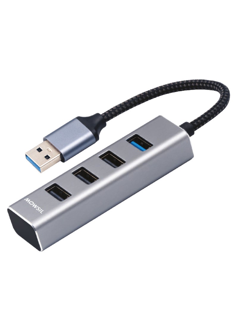 MOWSIL USB Hub 3.0, 4 Port Data USB Hub Extension USB Splitter for Laptop Portable USB A Hub Multi USB Port Expander for Windows PC,Surface Pro,MacBook Air,Mac Mini/Pro,XPS,Flash Drive - Image 1