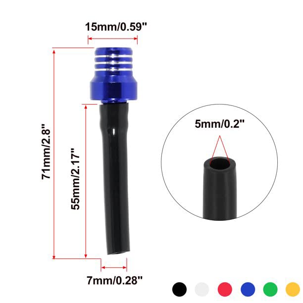 APPYU RSG 2Pcs ATV Gas Tank Vent Hose Air Vent Hose Gas Fuel Cap Universal CNC Tank Valve Vent Tube with Check Ball Aluminum Breather for YZ80 YZ85 YZ125 YZ250 YZ250F YZ400F YZ426F YZ450F Blue - Image 2