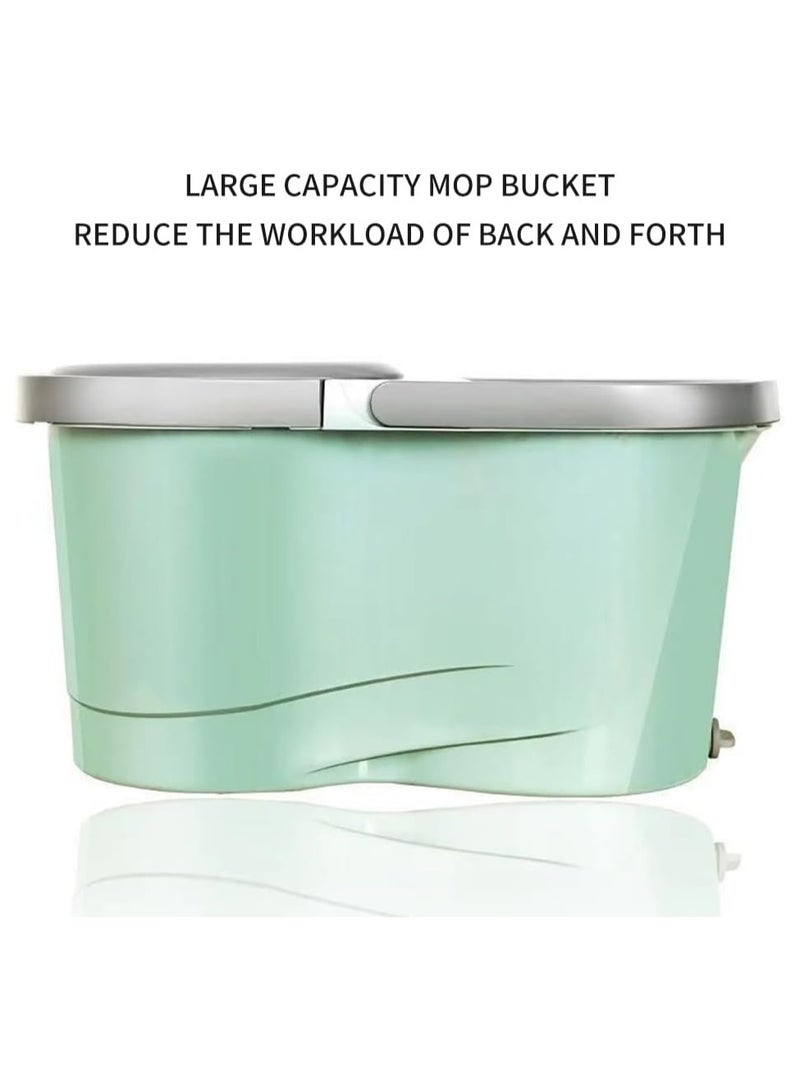 Festive Gallery Easy Spin Mop and Bucket set for Floor Cleaning – 360 Degree Best Spin Mop Bucket Extended Easy Press Stainless Steel Handle, 2 Microfiber Reusable Pads for Home Kitchen Floor Cleaning - Image 5