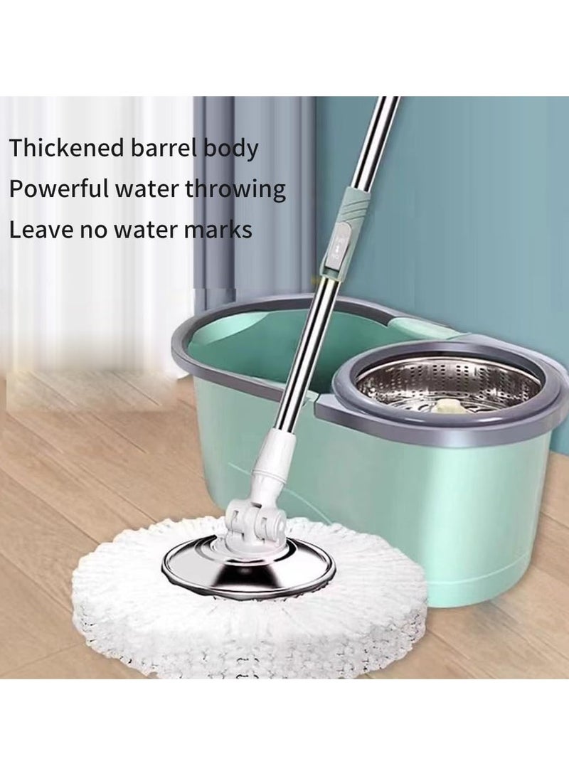 Festive Gallery Easy Spin Mop and Bucket set for Floor Cleaning – 360 Degree Best Spin Mop Bucket Extended Easy Press Stainless Steel Handle, 2 Microfiber Reusable Pads for Home Kitchen Floor Cleaning - Image 2