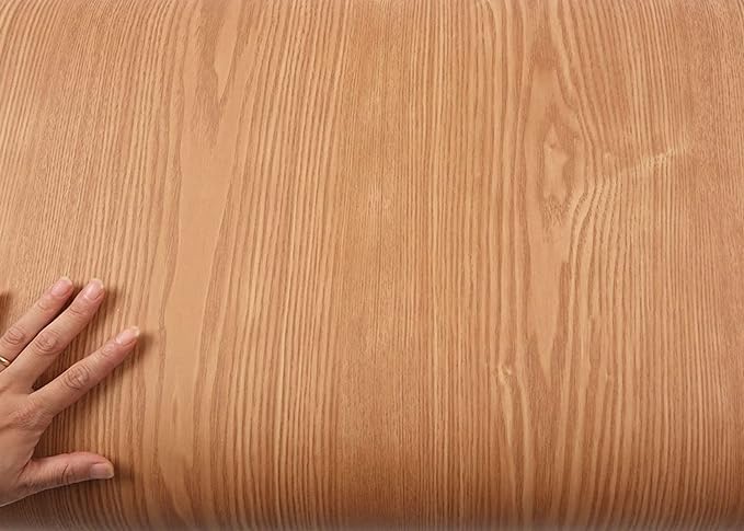 HAPPYMATES Wood Car Wrap Vinyl Wooden Car Sticker Sheet Protection Film Vinyl Wrap Roll for Car Exterior Accessories Interior Anti car Bike (12 X 48 Inch, Brown Teak) - Image 1